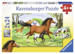 Puzzle 2 x 24 Teile "Welt der Pferde" von Ravensburger