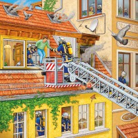 Puzzle 3 x 49 Teile "Feuerwehreinsatz"