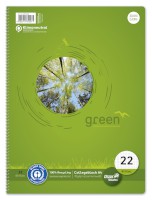 Collegeblock Green, 70 g/qm, DIN A4, kariert, 80 Blatt