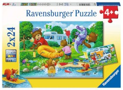 Puzzle 2x24 Teile "Familie Bär geht campen" von Ravensburger