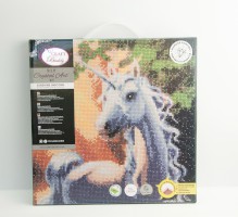 Crystal Art Bild "Sunshine Unicorn" 30x30 cm