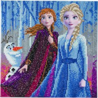 Crystal Art Bild "Eiskönigin - Elsa, Anna & Olaf" 30x30 cm