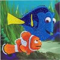 Crystal Art Karte "Findet Nemo - Dori und Marlin" 18x18 cm