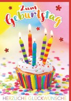 Karte Geburtstag A4 Cupcake