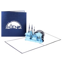 PopUp-Karte mit 3D-Motiv "Wien" 15 x 15 cm