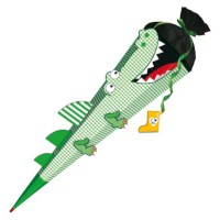 Bastelset Schultüte "Krokodil vom Nil" 80 cm mit 3D-Effekt und Filz