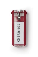 Schlüsselanhänger KEY CLIP, aus Kunststoff, 70 x 25 mm, rot, 6 Stück