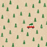 Serviette Weihnachten "Little red Car" By Nature 33 x 33 cm 20er Packung