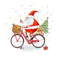 Serviette Weihnachten "X-mas Bike" 33 x 33 cm 20er Packung