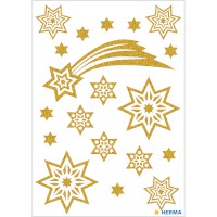 Sticker Weihnachten MAGIC "Sterne" gold, beglimmert