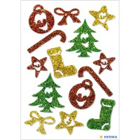 Sticker Weihnachten MAGIC "Symbole" gold, beglimmert