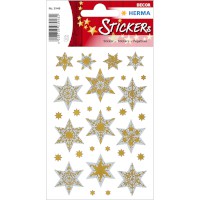 Sticker Weihnachten DECOR "Sterne" Goldprägung