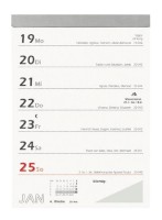 Wochenabreißkalender 2019, 105x150 mm, Aufhängeloch, grau/rot