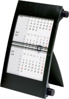 Dreimonatskalender – Tischkalender für 2022/2023, Ausführung: Drehknöpfe schwarz, Format: 110 x 183 mm